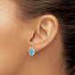 Sterling Silver Rhodium Plated Diamond Blue Topaz Post Earrings