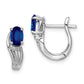 Sterling Silver Rhodium Plated Diamond & Sapphire Hinged Earrings