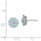 Sterling Silver Rhodium-Plated Diamond & Aquamarine Earrings