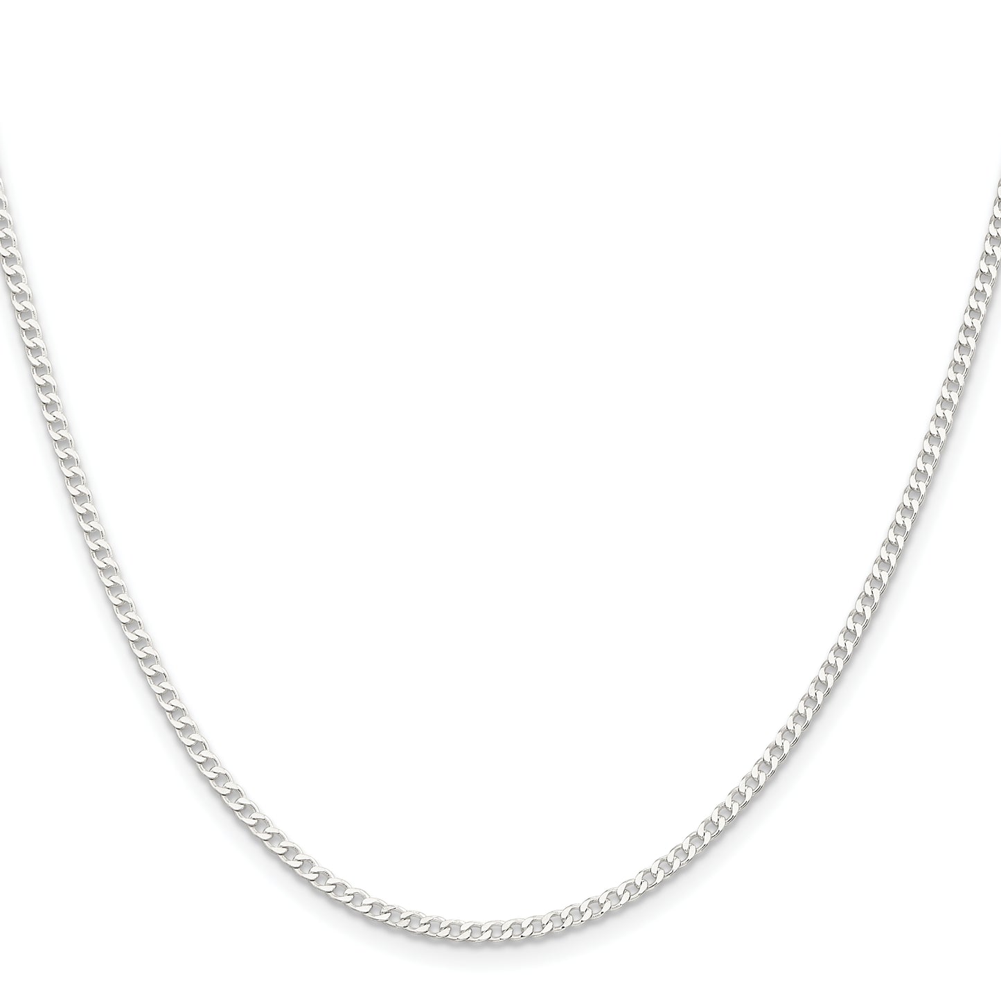 16 Inch Sterling Silver 2.3mm Beveled Curb Chain