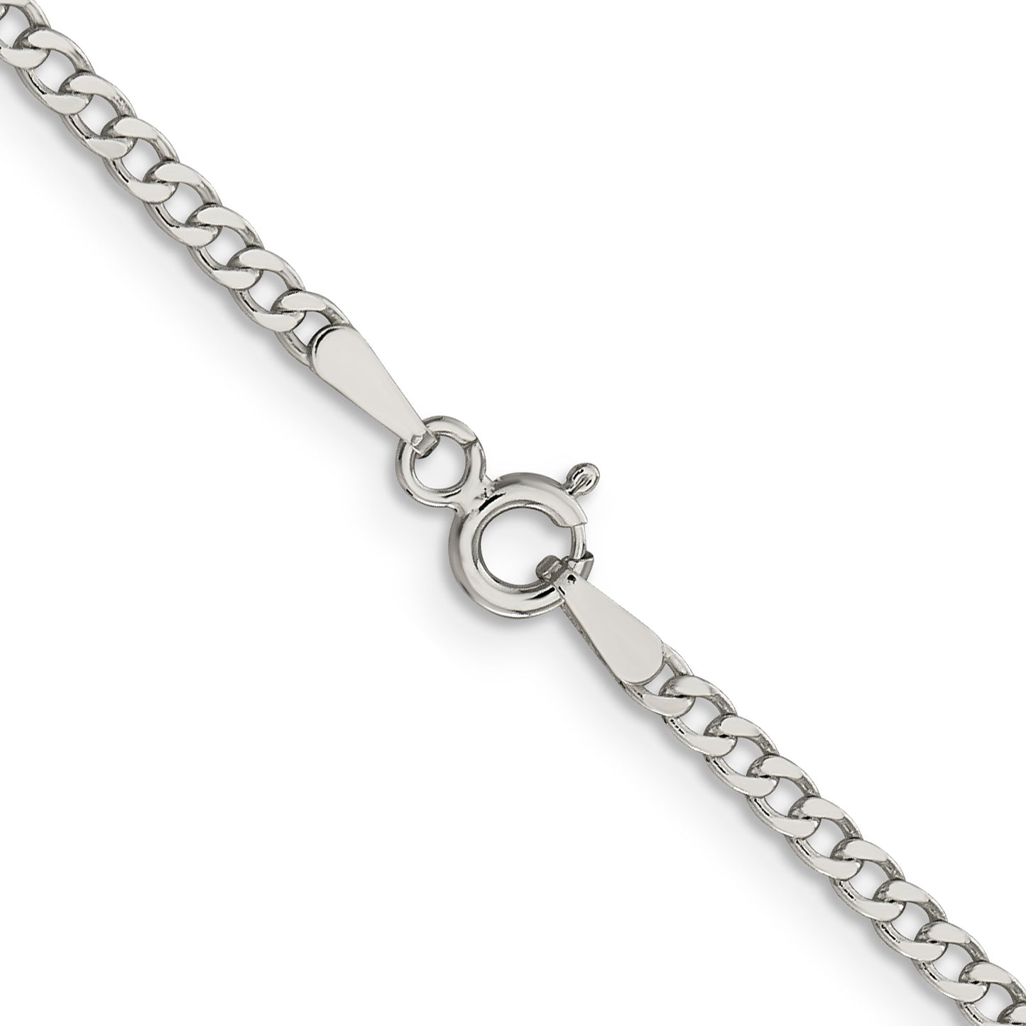 20 Inch Sterling Silver 2.3mm Beveled Curb Chain