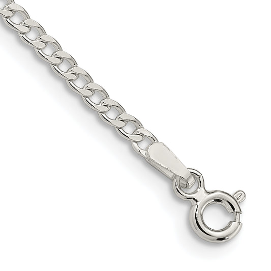 7 Inch Sterling Silver 2.3mm Beveled Curb Chain