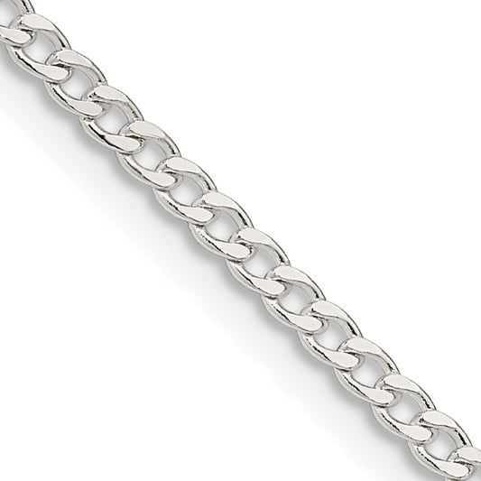 16 Inch Sterling Silver 2.3mm Beveled Curb Chain