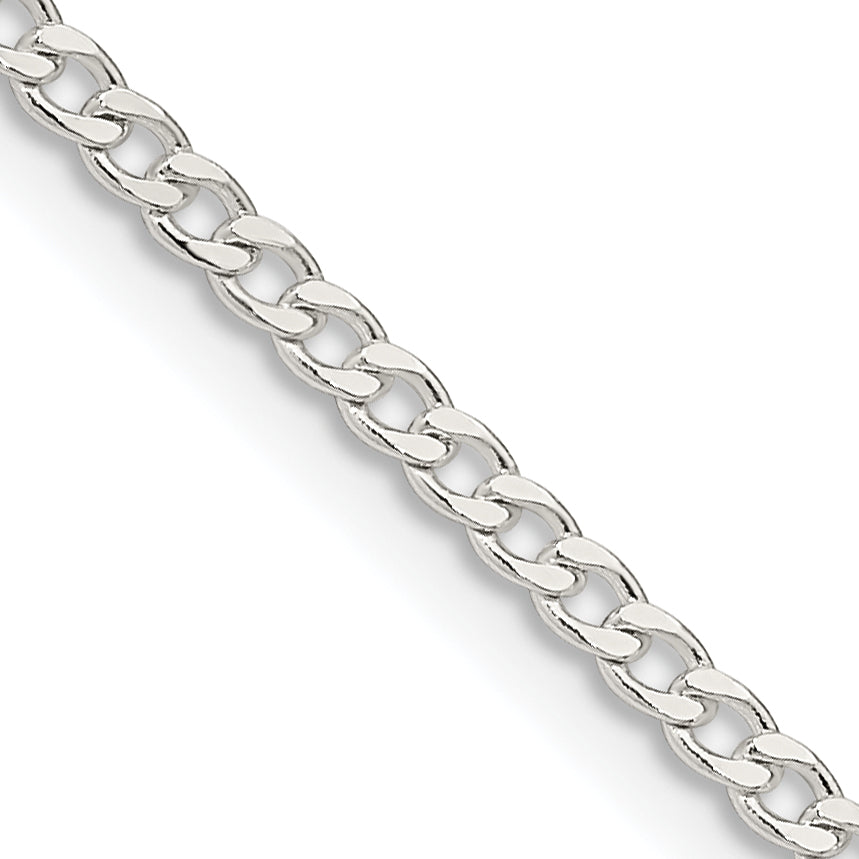 20 Inch Sterling Silver 2.3mm Beveled Curb Chain