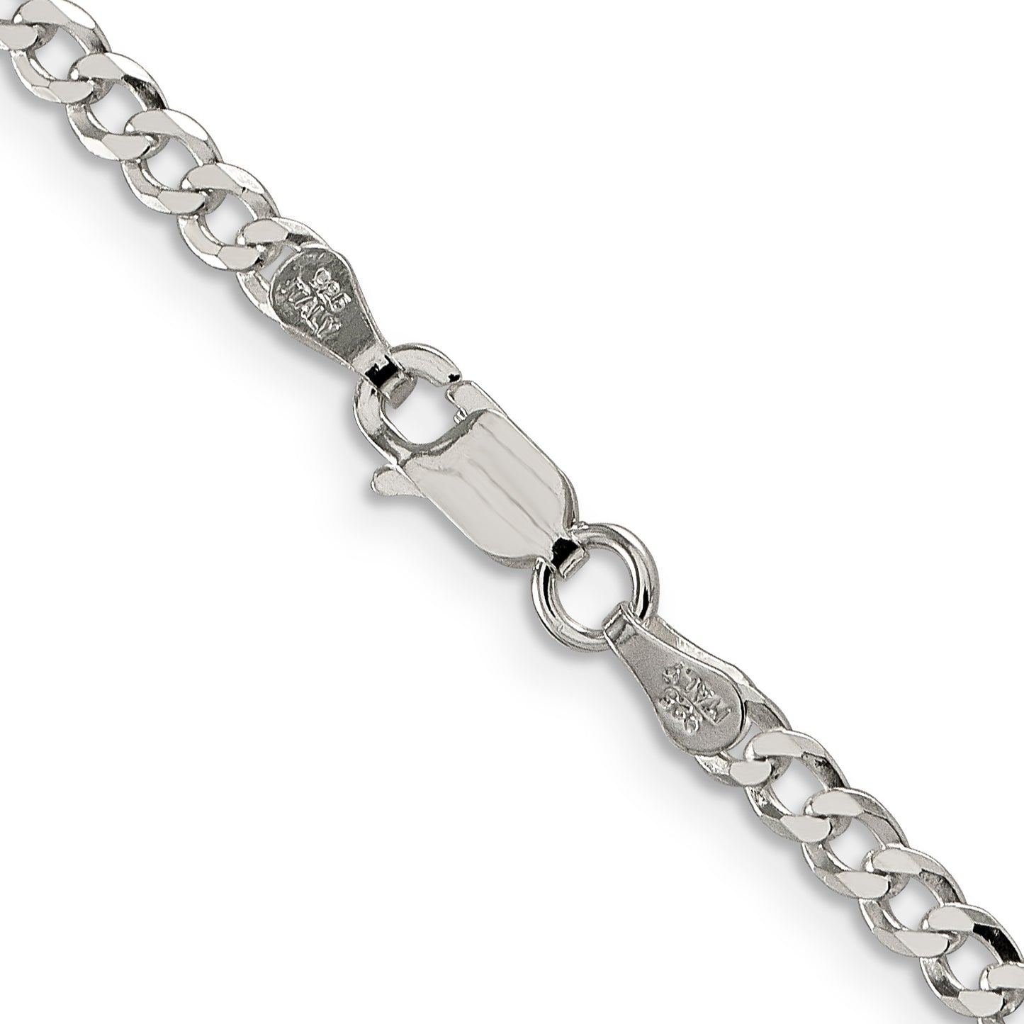 18 Inch Sterling Silver 3.2mm Beveled Curb Chain