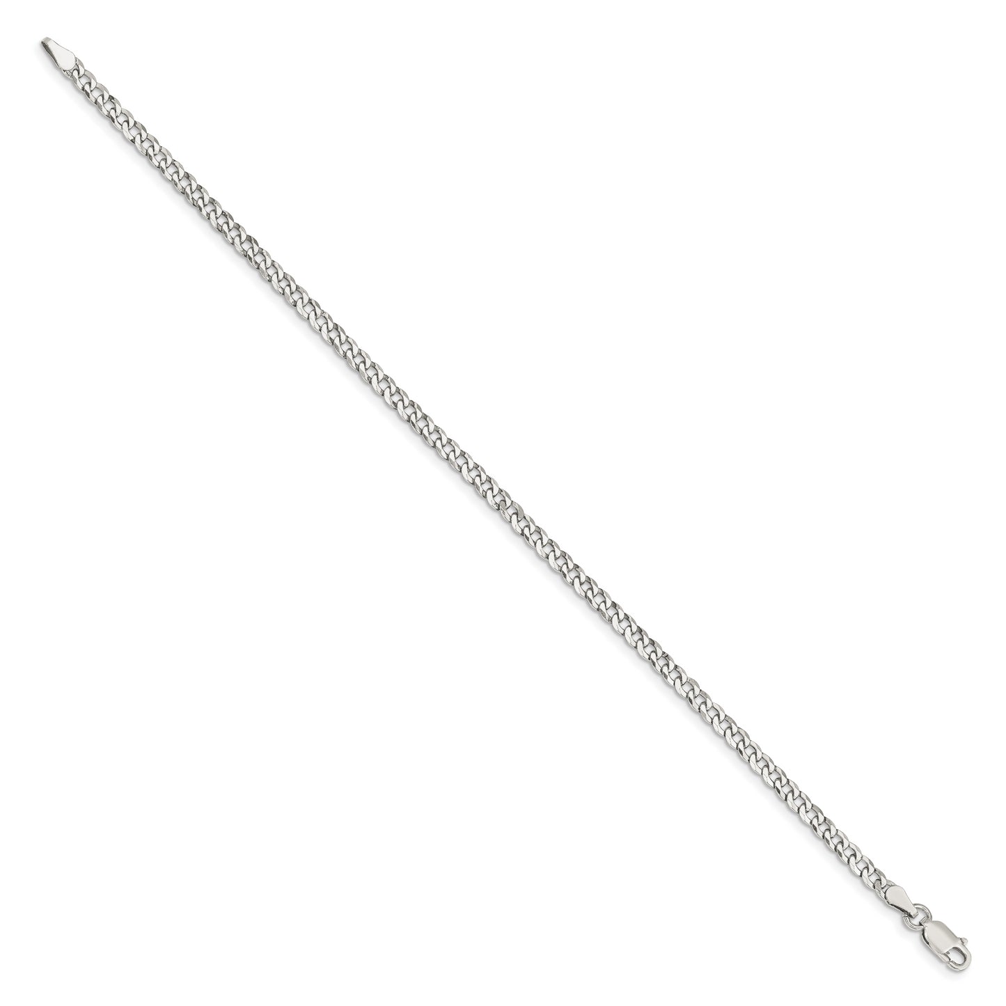 7 Inch Sterling Silver 3.2mm Beveled Curb Chain