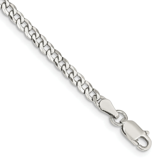 7 Inch Sterling Silver 3.2mm Beveled Curb Chain