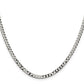 26 Inch Sterling Silver 4mm Beveled Curb Chain