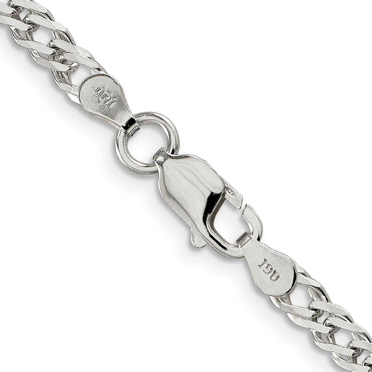 18 Inch Sterling Silver 4mm Beveled Curb Chain