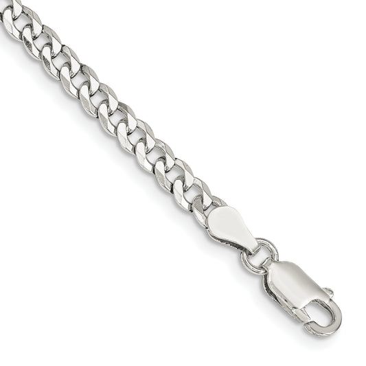 8 Inch Sterling Silver 4mm Beveled Curb Chain