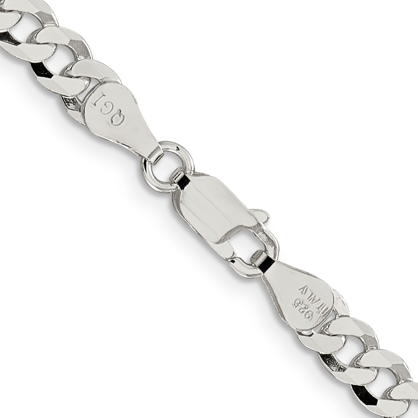 18 Inch Sterling Silver 5mm Beveled Curb Chain