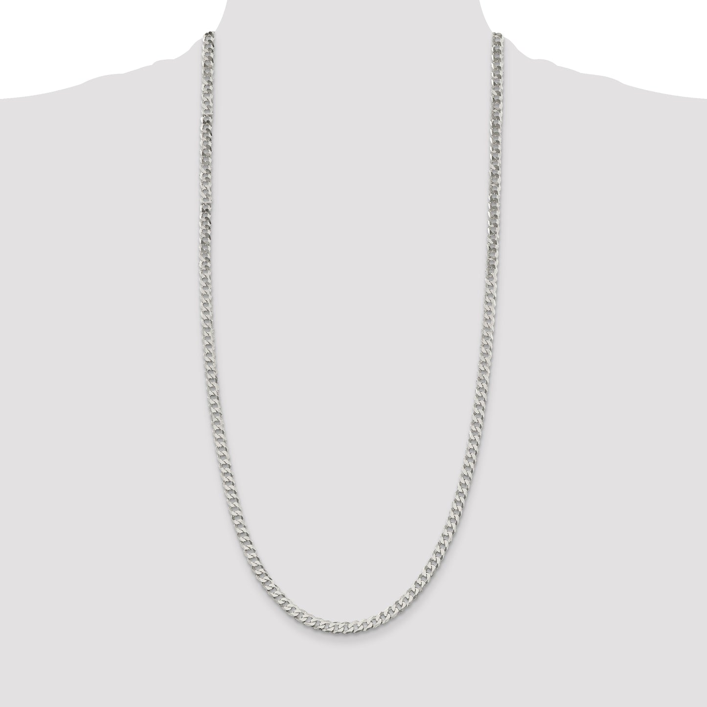 30 Inch Sterling Silver 5mm Beveled Curb Chain