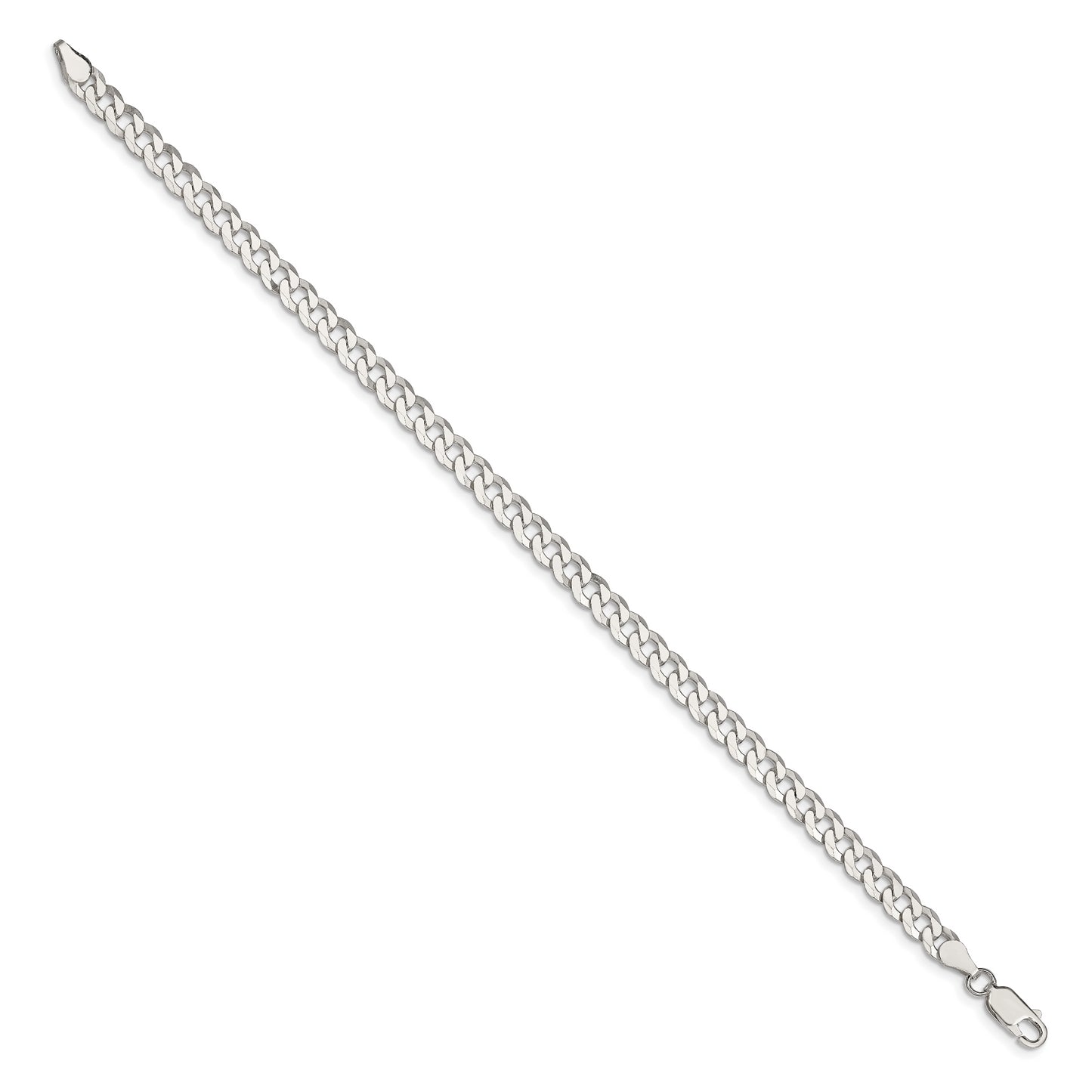 7 Inch Sterling Silver 5mm Beveled Curb Chain