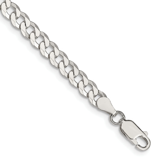 8 Inch Sterling Silver 5mm Beveled Curb Chain