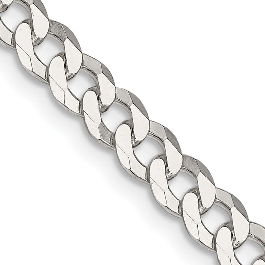 16 Inch Sterling Silver 5mm Beveled Curb Chain