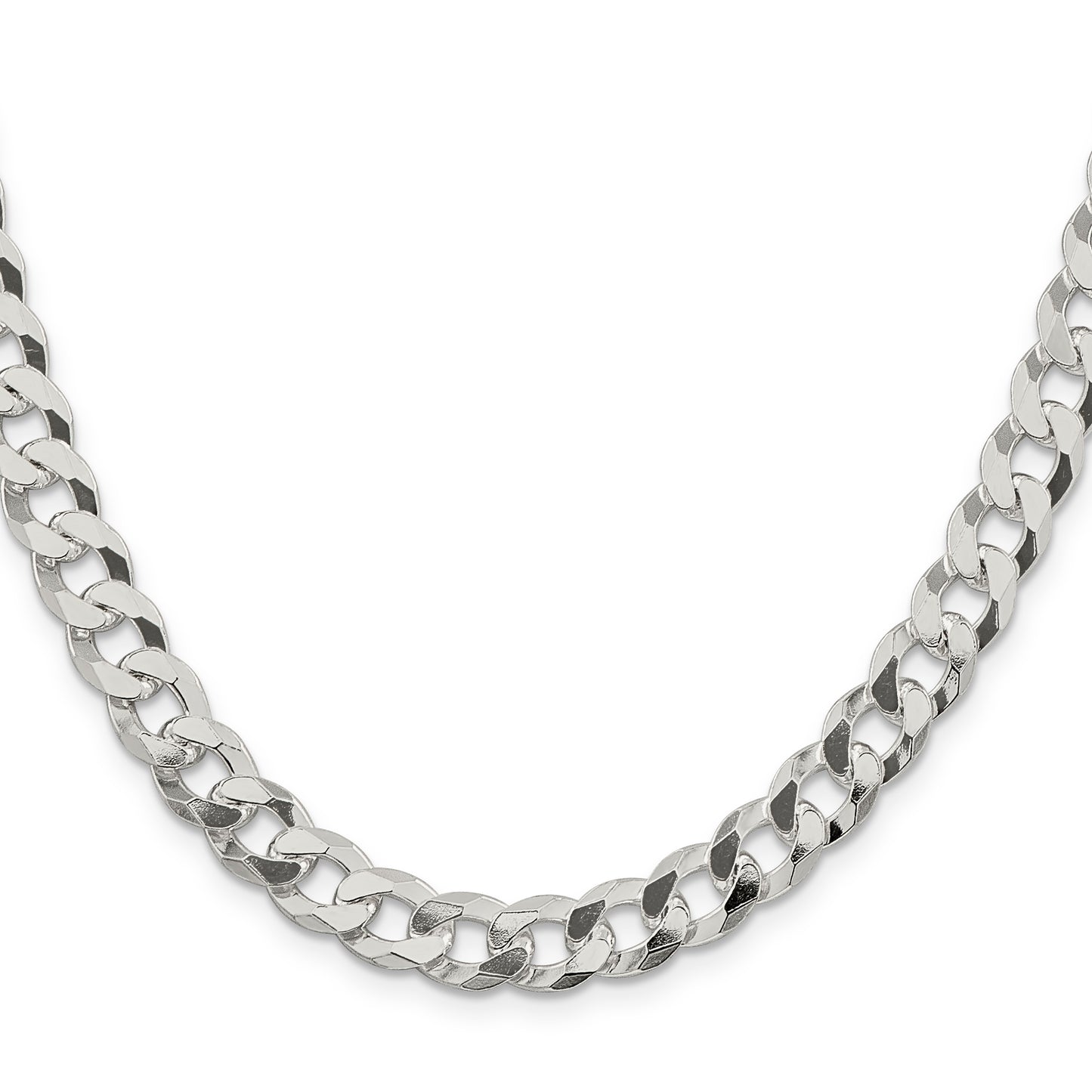 24 Inch Sterling Silver 8.5mm Beveled Curb Chain