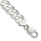 8 Inch Sterling Silver 12.3mm Beveled Curb Chain