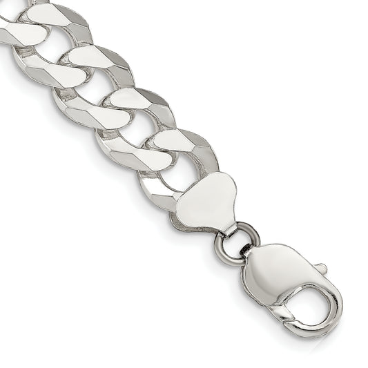 8 Inch Sterling Silver 12.3mm Beveled Curb Chain