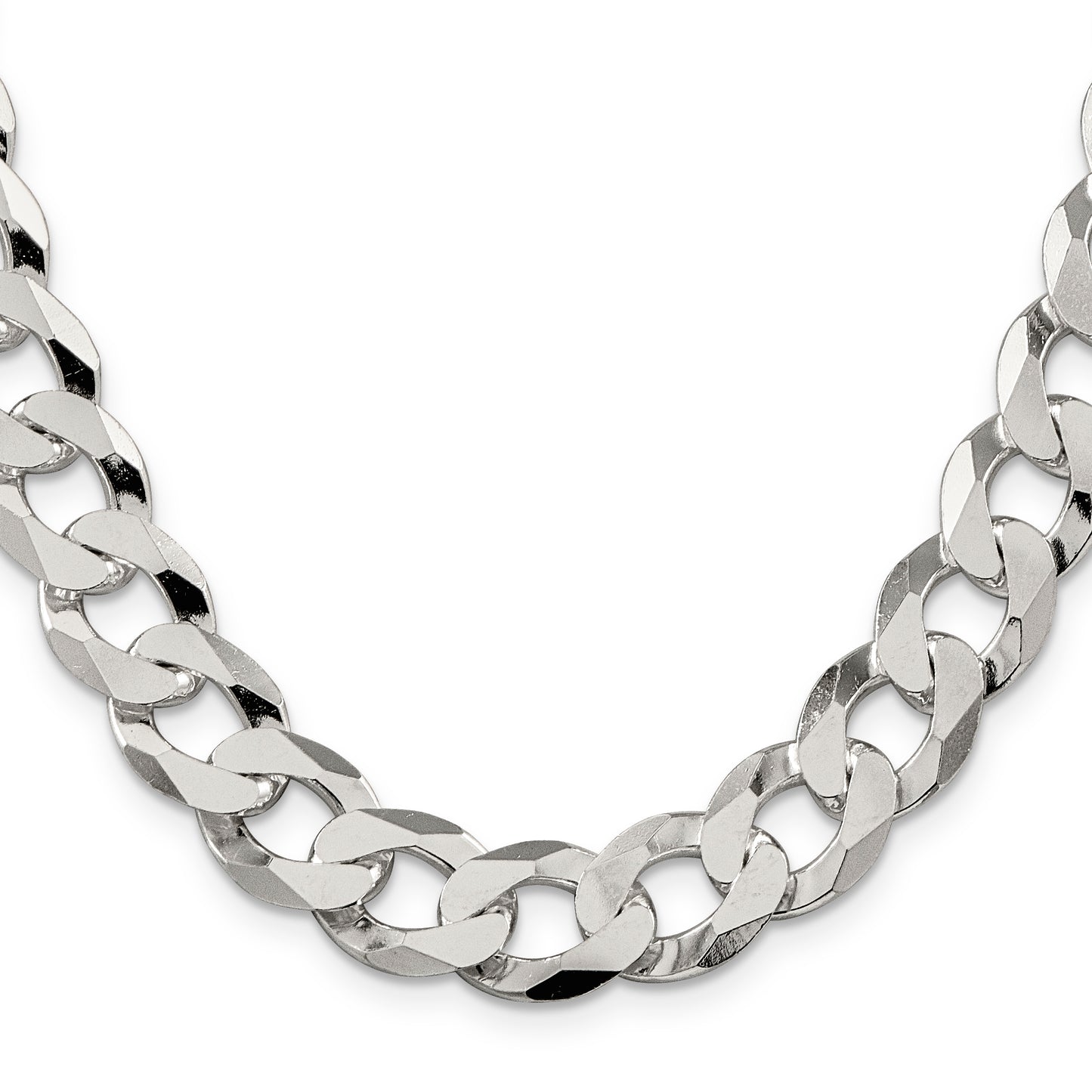 20 Inch Sterling Silver 13mm Beveled Curb Chain