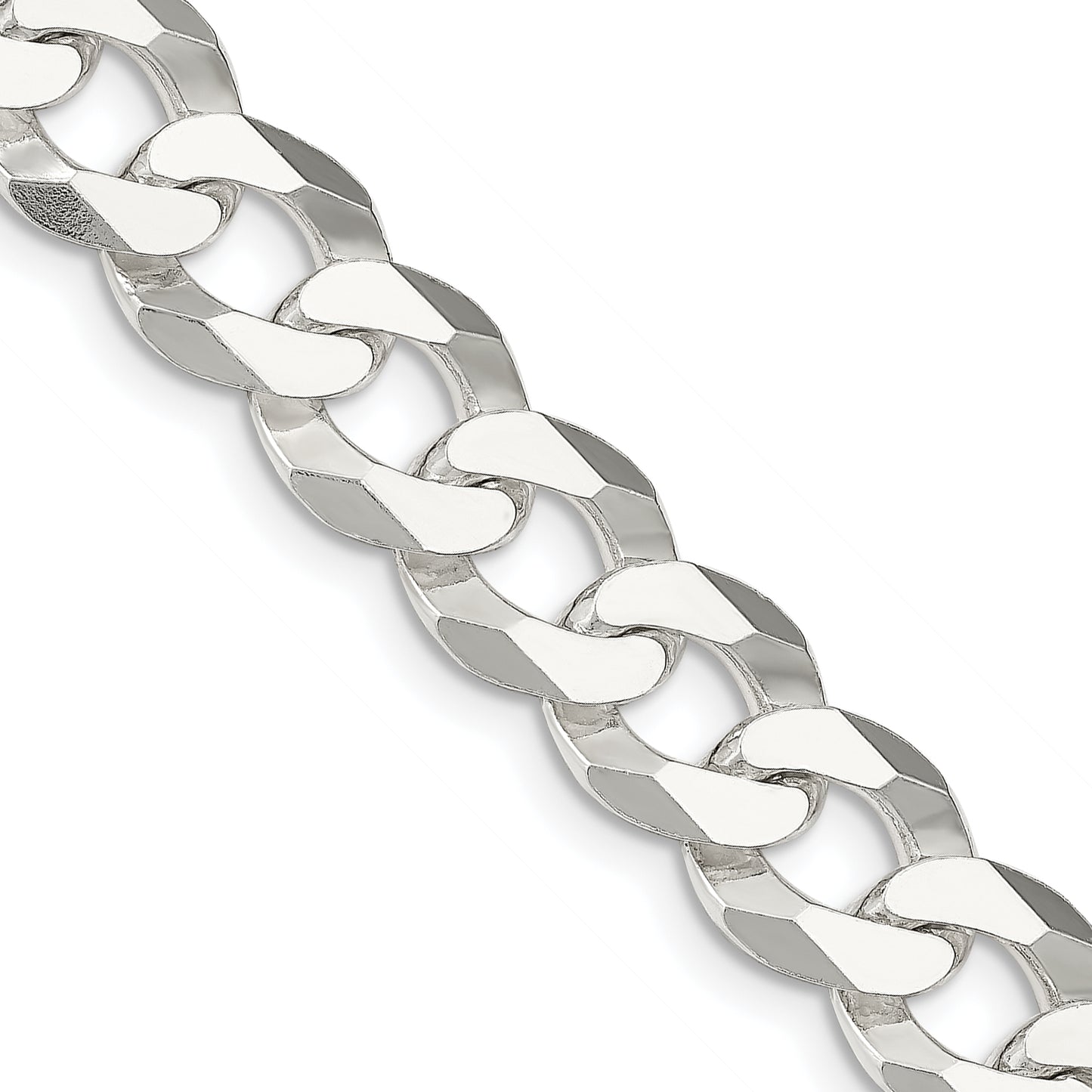 22 Inch Sterling Silver 13mm Beveled Curb Chain