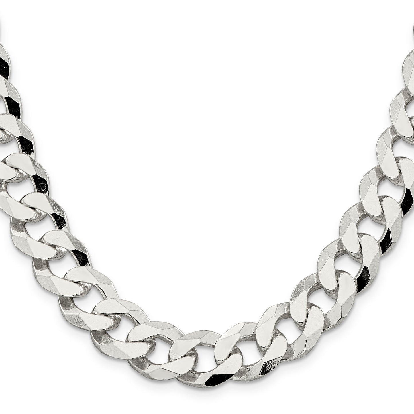 22 Inch Sterling Silver 14mm Beveled Curb Chain