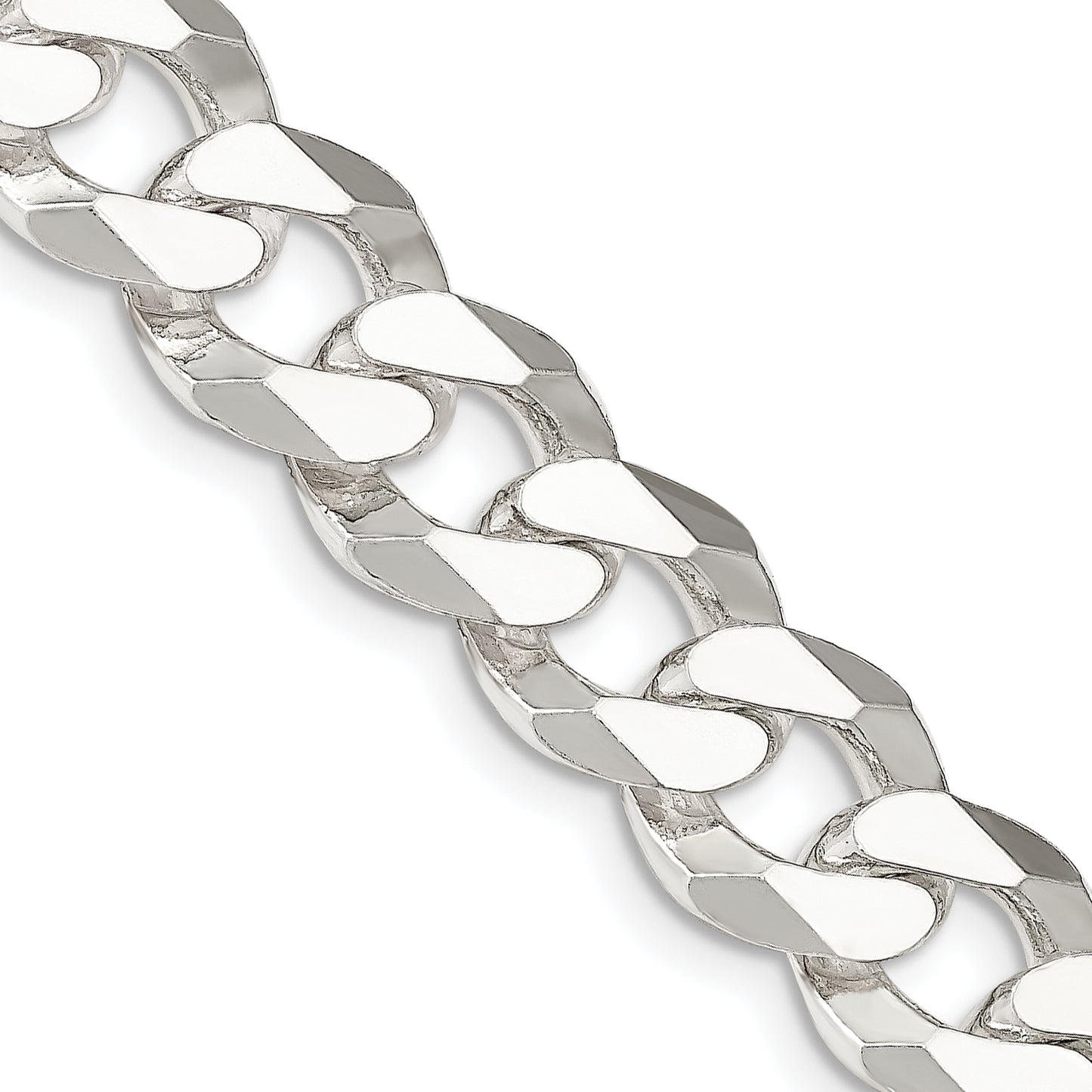 22 Inch Sterling Silver 14mm Beveled Curb Chain