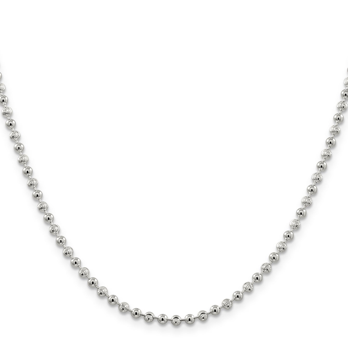 18 Inch Sterling Silver 3mm Fancy Beaded Chain