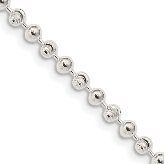 18 Inch Sterling Silver 3mm Fancy Beaded Chain