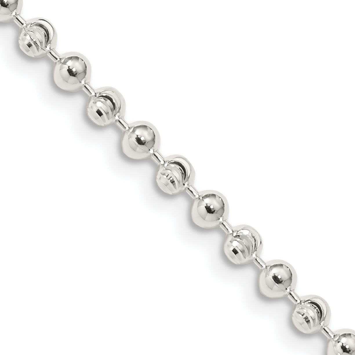 20 Inch Sterling Silver 3mm Fancy Beaded Chain