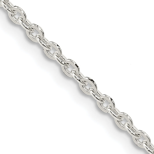 16 Inch Sterling Silver 2mm Flat Link Cable Chain