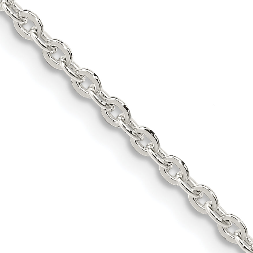 20 Inch Sterling Silver 2mm Flat Link Cable Chain