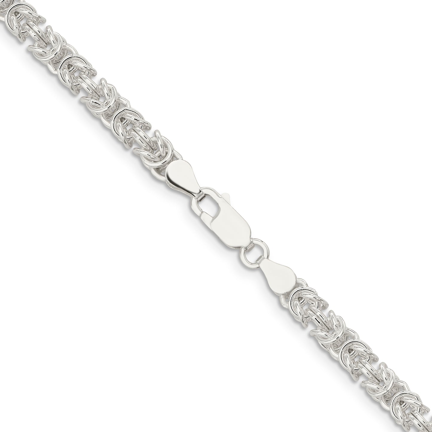 30 Inch Sterling Silver 4.75mm Rounded Byzantine Chain