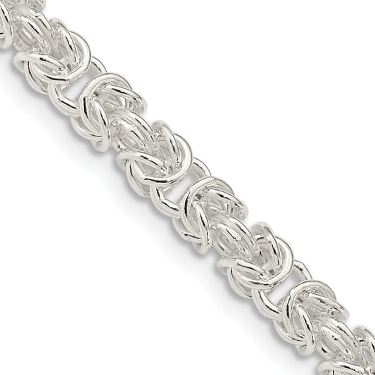 24 Inch Sterling Silver 4.75mm Rounded Byzantine Chain