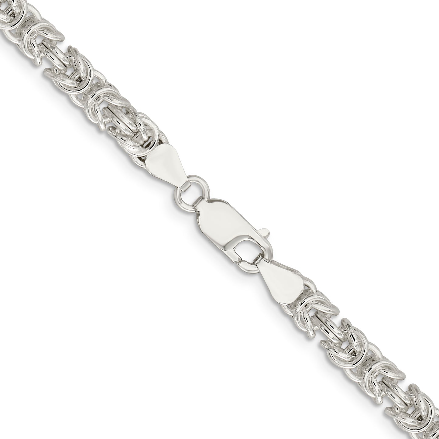 18 Inch Sterling Silver 5.5mm Rounded Byzantine Chain