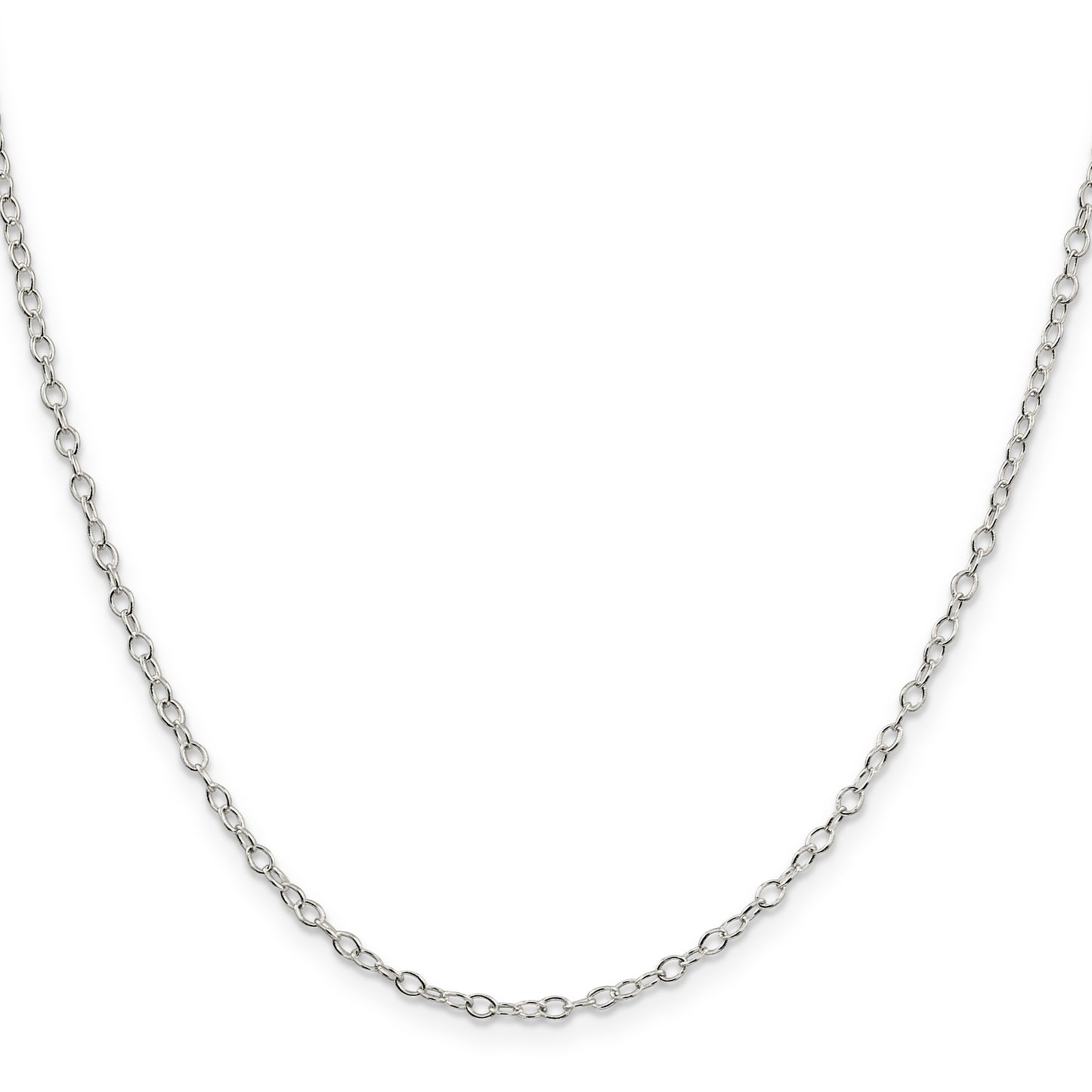 16 Inch Sterling Silver 2.25mm Oval Cable Chain