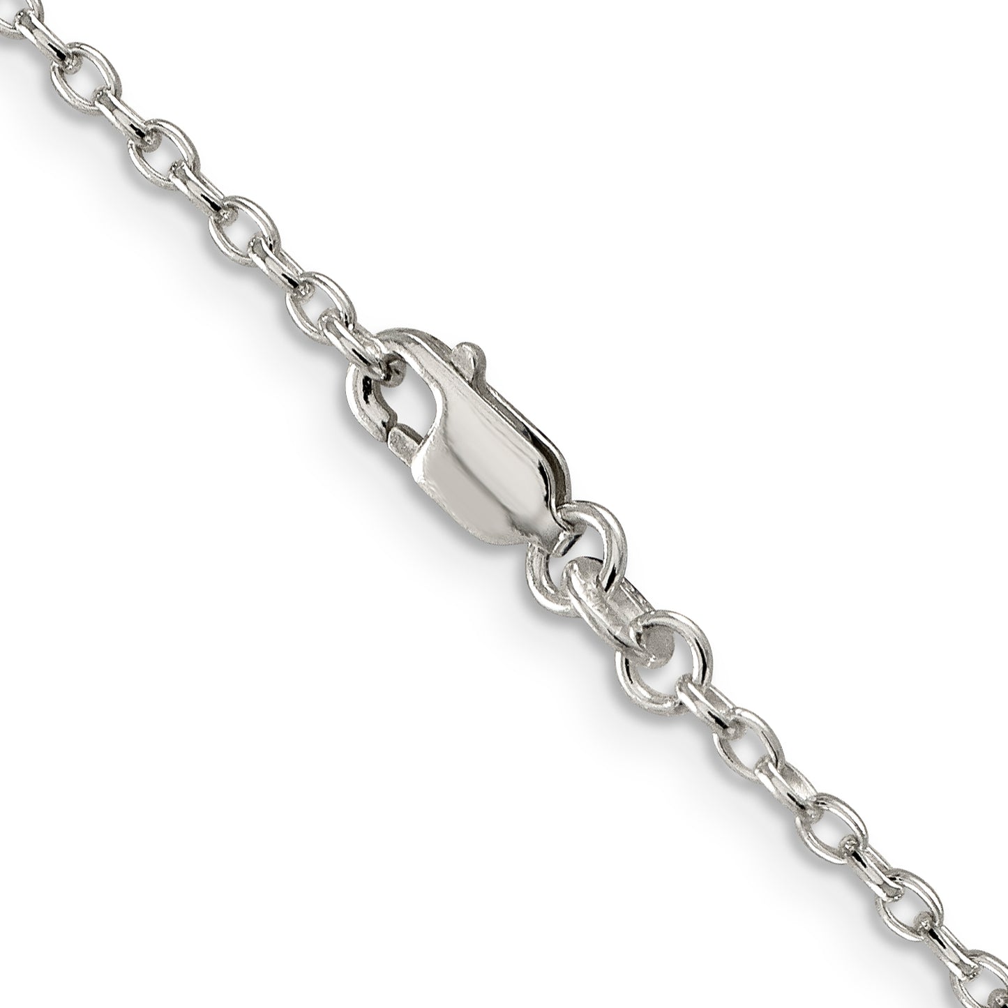 16 Inch Sterling Silver 2.25mm Oval Cable Chain