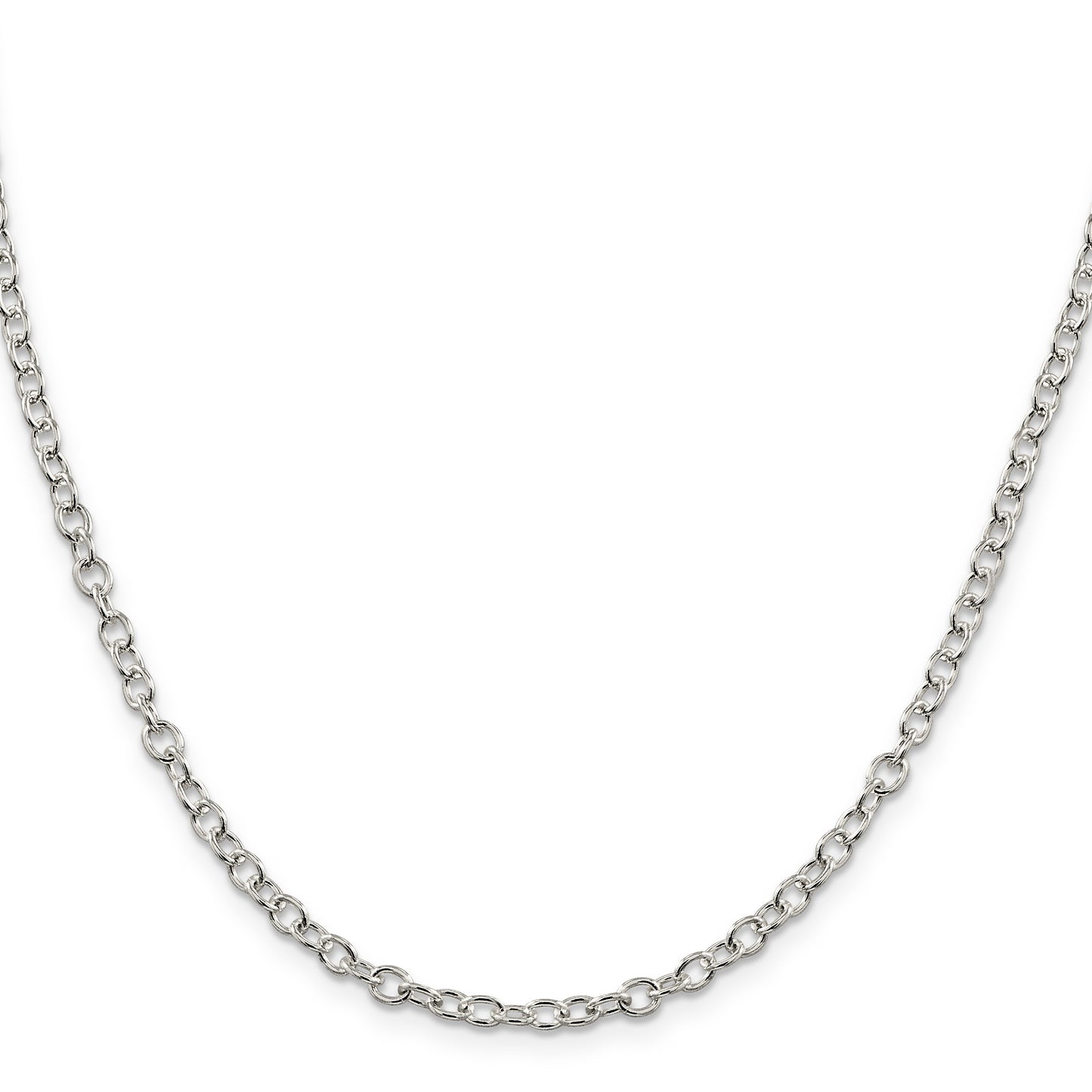 18 Inch Sterling Silver 3.75mm Oval Cable Chain