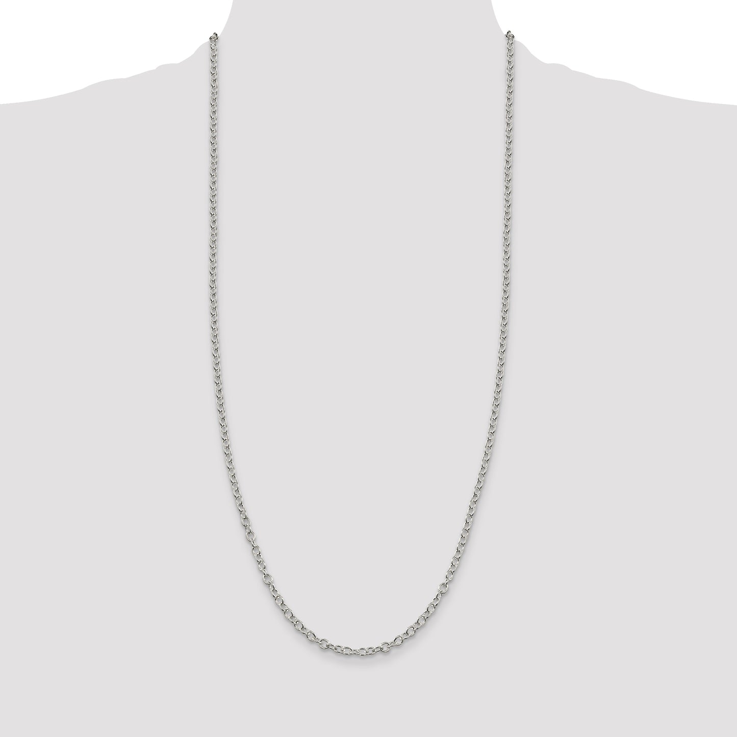 30 Inch Sterling Silver 3.75mm Oval Cable Chain