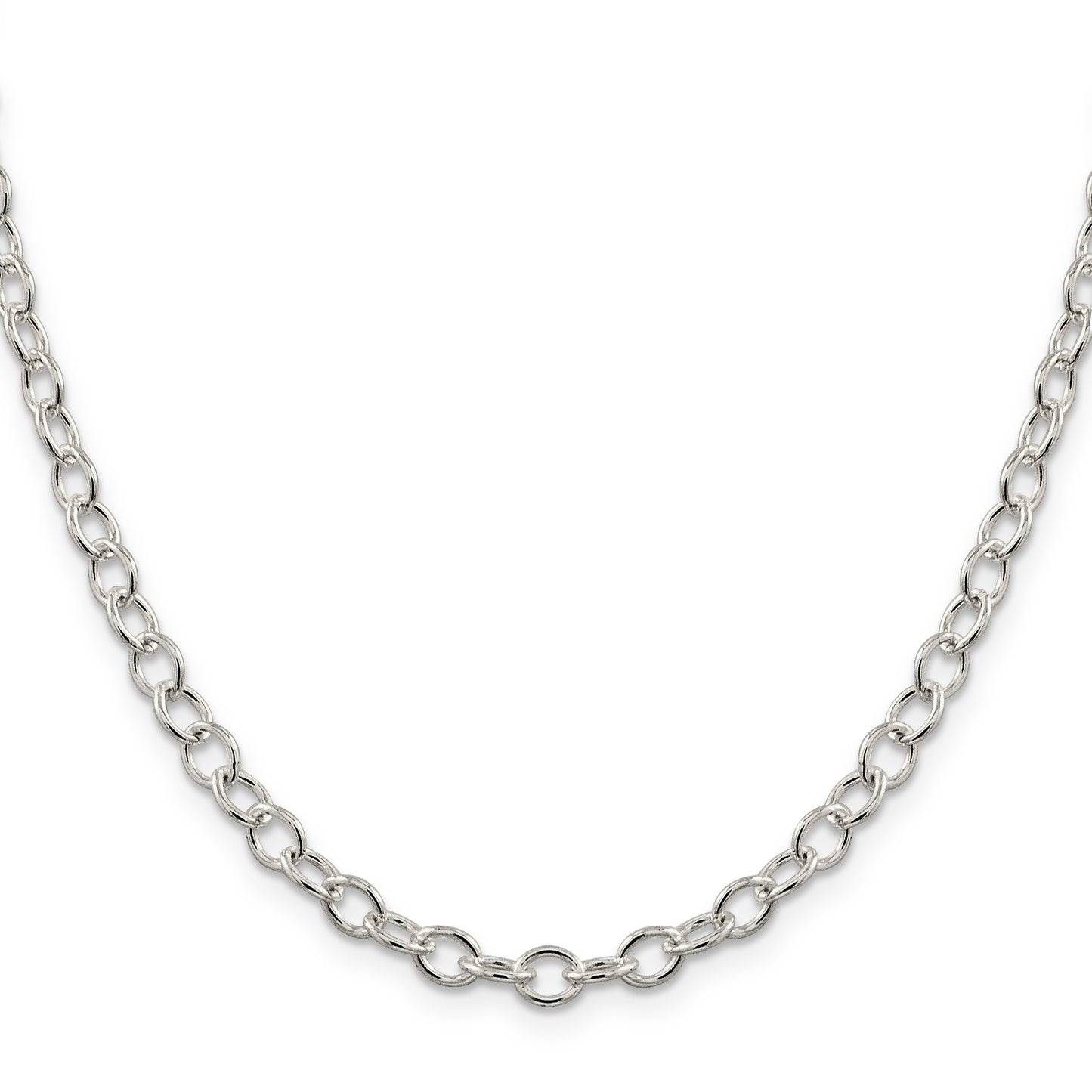 16 Inch Sterling Silver 5.3mm Oval Cable Chain