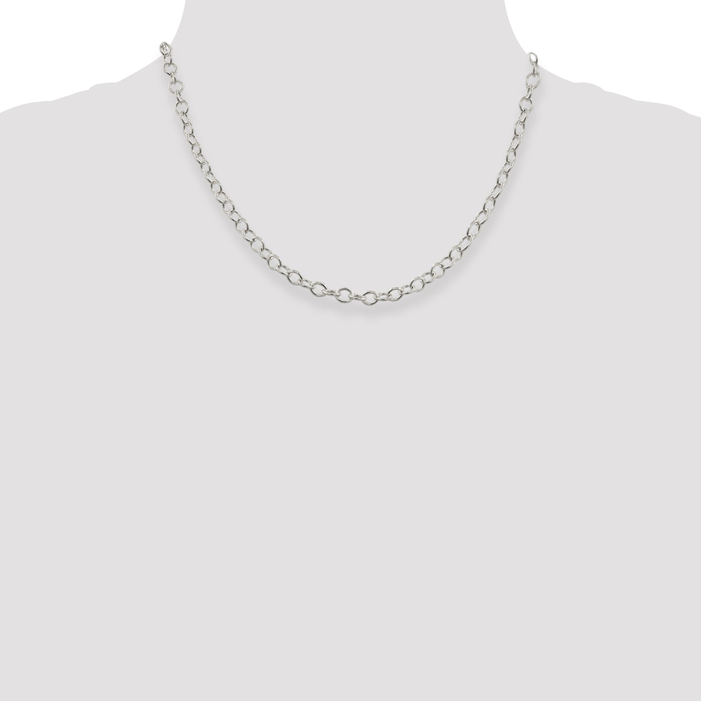 18 Inch Sterling Silver 5.3mm Oval Cable Chain