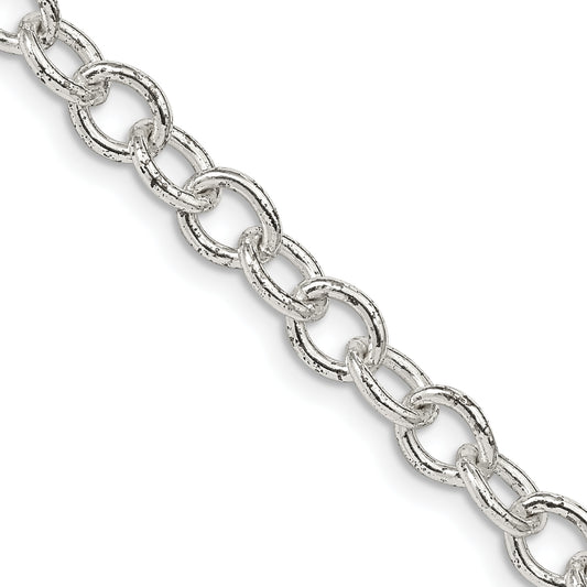 24 Inch Sterling Silver 5.75mm Oval Cable Chain