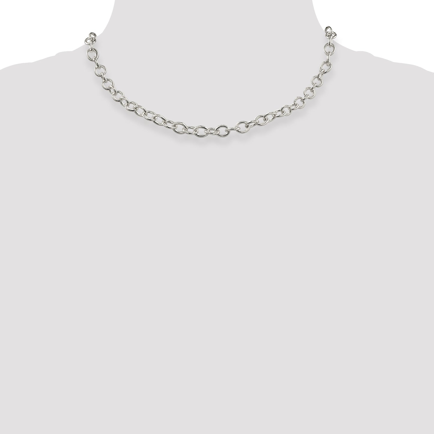 16 Inch Sterling Silver 6.8mm Oval Cable Chain