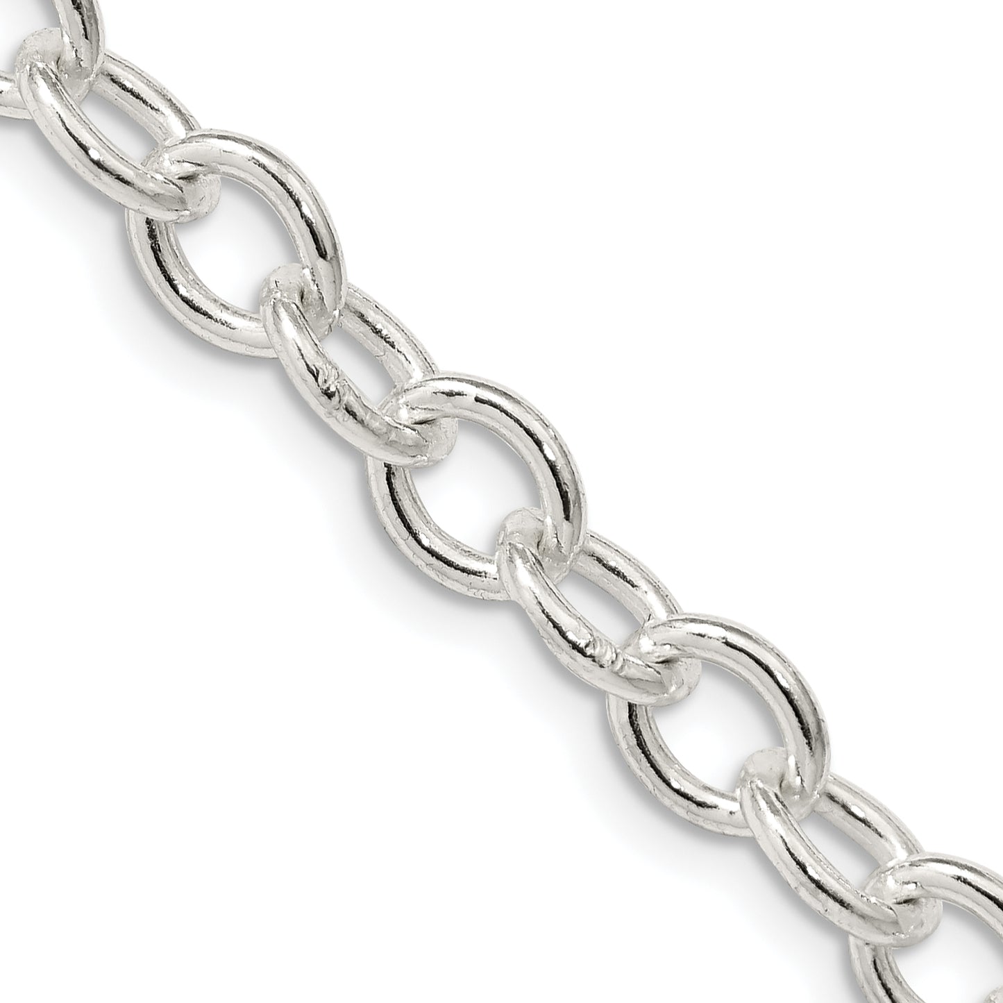 18 Inch Sterling Silver 6.8mm Oval Cable Chain