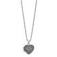 Sterling Silver Rhod-Pltd Floral Marcasite Heart Locket 18In Necklace