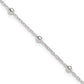 9 Inch Sterling Silver 1mm Beaded Chain 9In Plus 1In Ext. Anklet