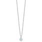 Sterling Silver Brilliant Gemstones With 14K Accent Rhodium-Plated Sky Blue Topaz And Diamond 18 Inch Necklace 2 Extender