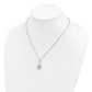 Sterling Silver Brilliant Gemstones With 14K Accent Rhodium-Plated Sky Blue Topaz And Diamond 18 Inch Necklace 2 Extender