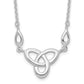 Sterling Silver Rhodium-Plated Polished Celtic Knot 16 Inch Necklace With 1.5 Extension