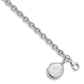 7.25 Inch Sterling Silver Rhodium-Plated Textured Oval Locket Bracelet