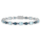 7.25 Inch Sterling Silver Rhodium-Plated London Blue/Sky Blue Topaz Bracelet